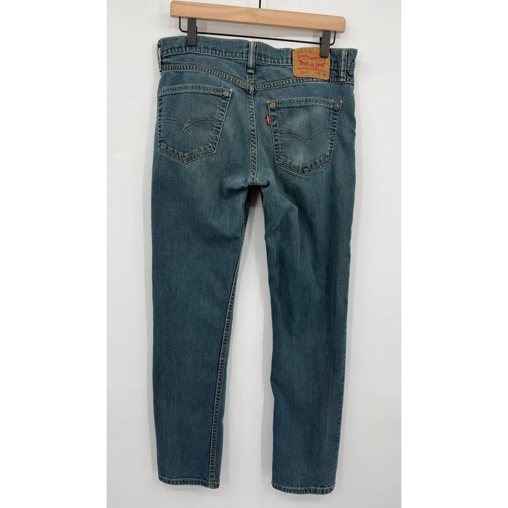 Levis 511 Jeans Men 33x30* Blue Slim Fit Fade Distressed Denim Pants (Tag 33x32)